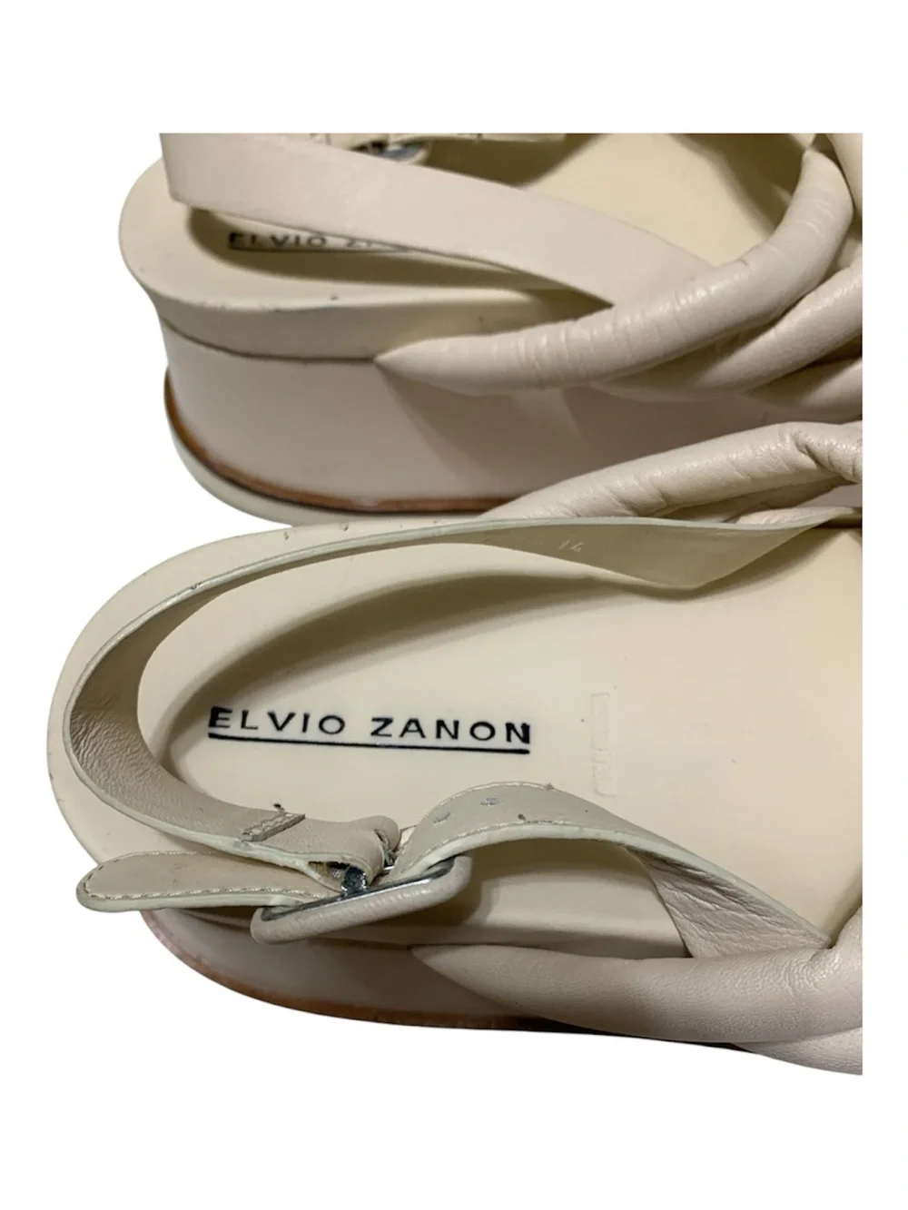 Elvio Zanon Cream Braided Platform Sandals